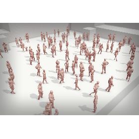 3D Lowpoly People Crowd